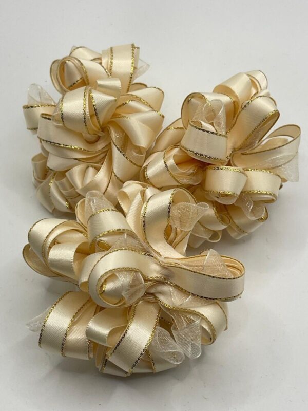 Cream & Gold Hair Scrunchie