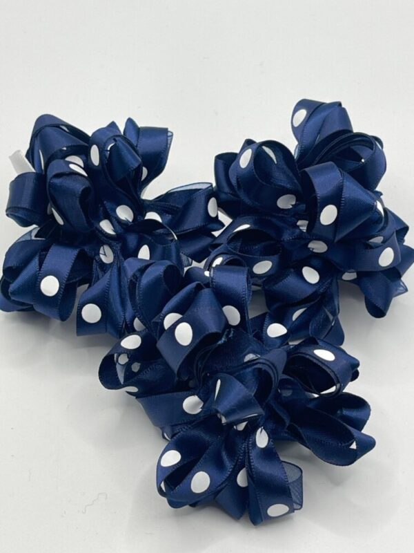 Navy Polka Dot Hair Scrunchie