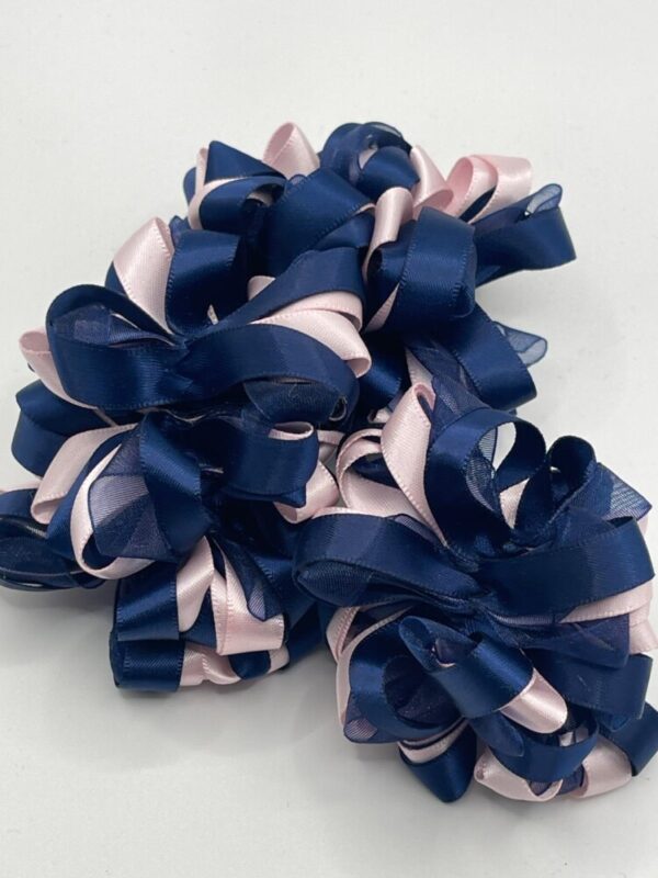 Navy / Pale pink Scrunchie