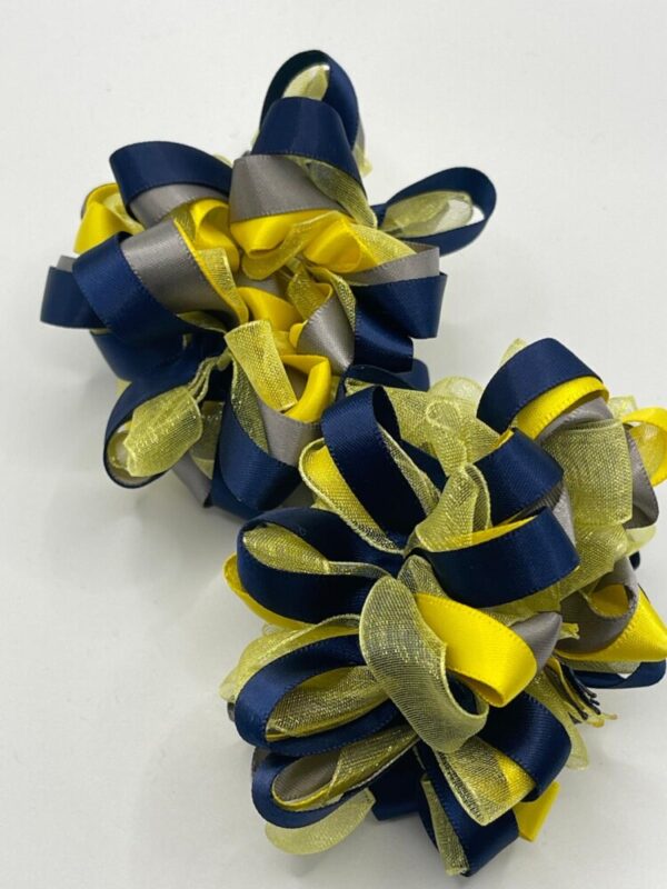 Navy, Yellow & Grey Scrunchie