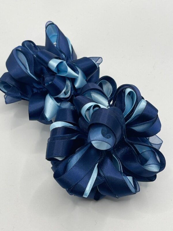 Navy & Pale Blue Hair Scrunchie