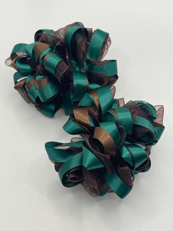 Brown & Green Hair Scrunchie