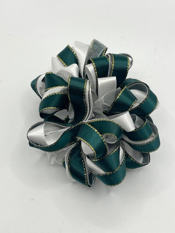 Green & White Hair Scrunchie