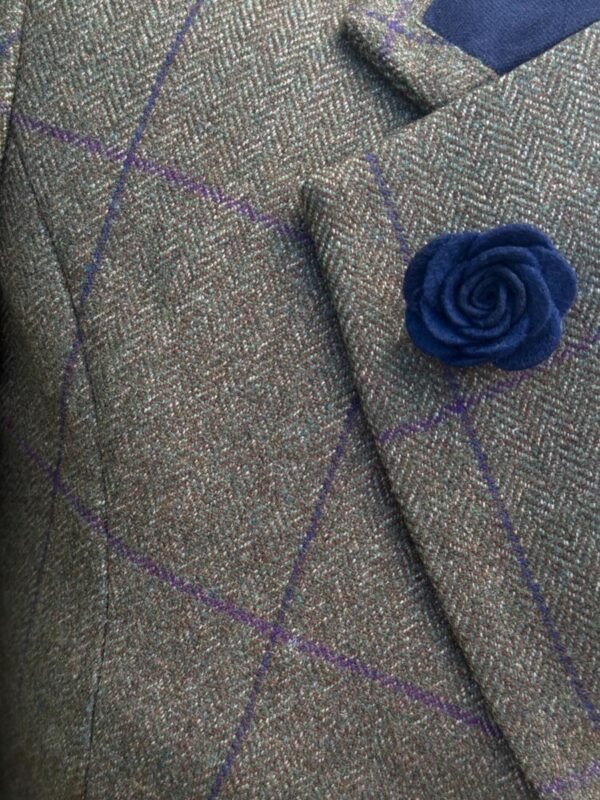 Childs Olive Tweed / Purple Windowpane - Image 2