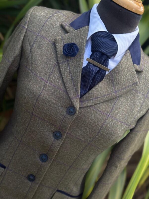 Childs Olive Tweed / Purple Windowpane